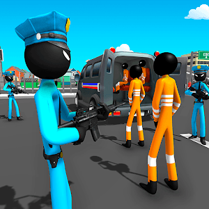 Скачать Stickman Преступник Транспорт : Полиция фургон