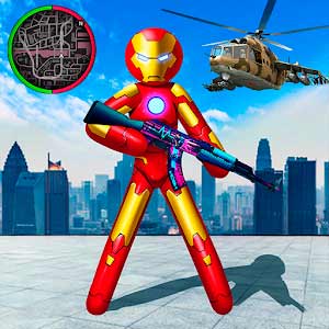 Скачать Iron Stickman Rope Hero War Gangstar OffRoad
